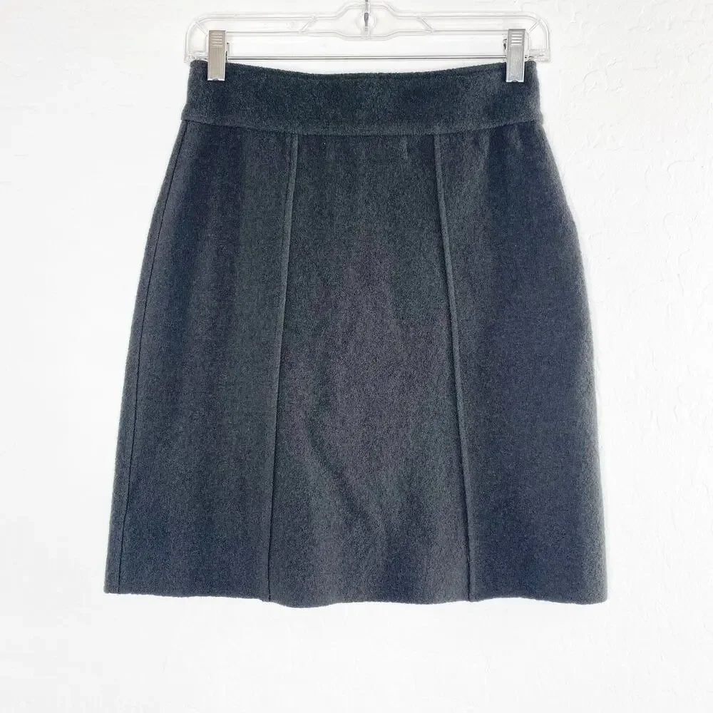 Anthropologie SPARROW Olive Green A-Line Wrap & Snap Front Midi Mini Sz XS